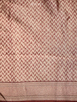 Dark Wine Booti Organza Handloom Banarasi Saree