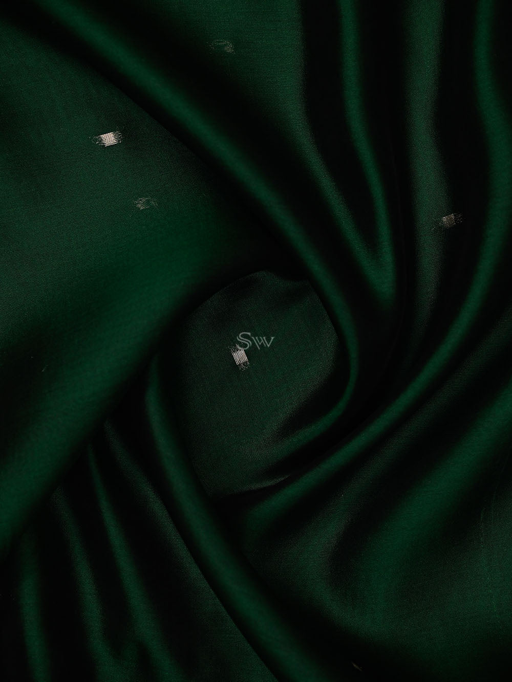 Bottle Green Booti Organza Handloom Banarasi Saree
