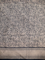 Midnight Blue Booti Organza Handloom Banarasi Saree