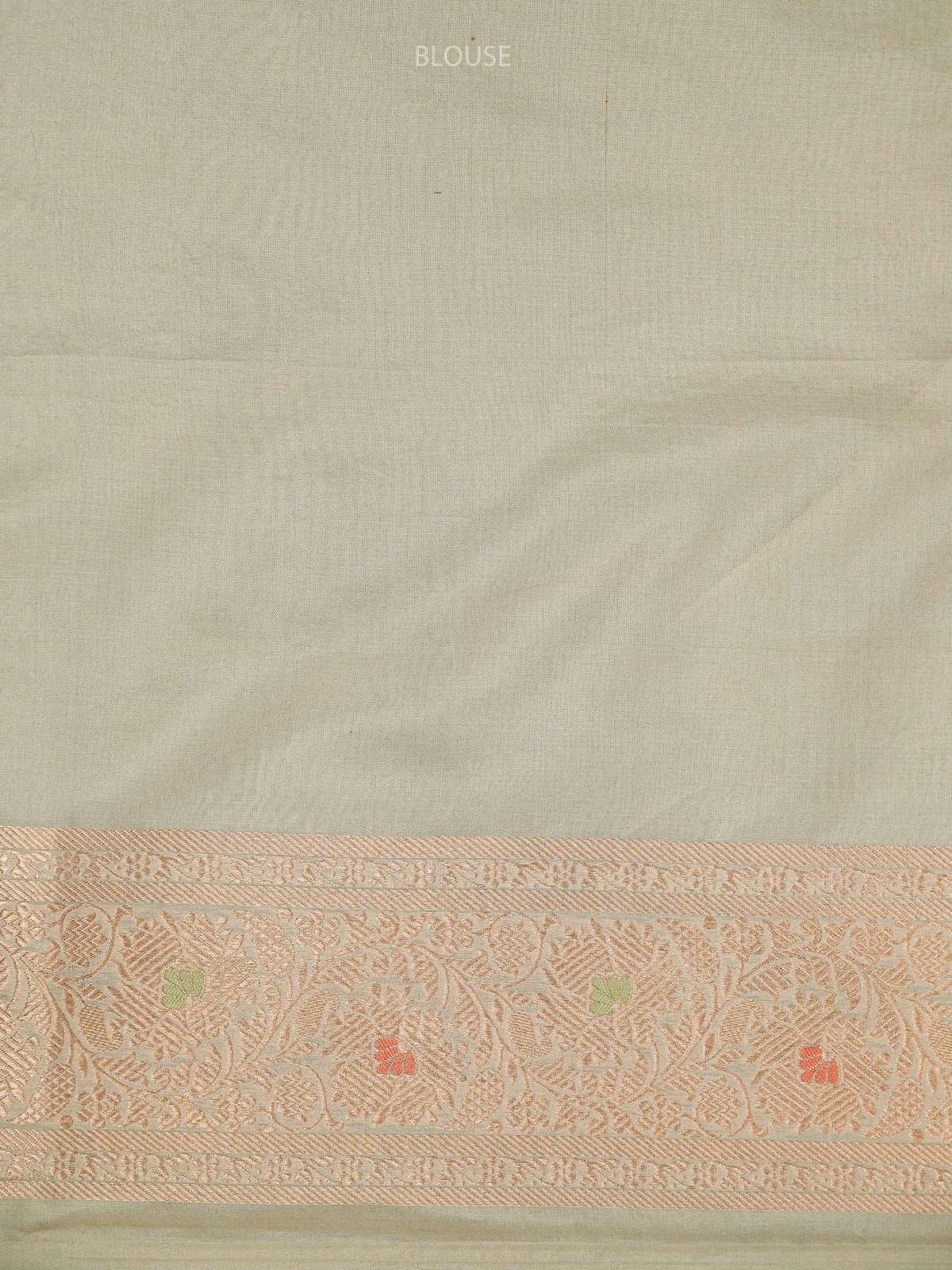 Cream Meenakari Jaal Uppada Katan Silk Handloom Banarasi Saree