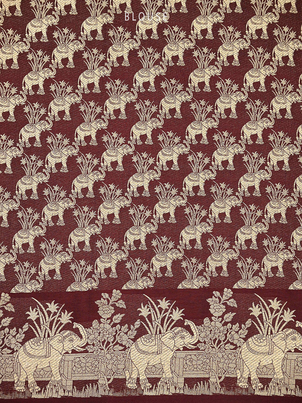 Dark Brown Satin Tanchoi Handloom Banarasi Saree