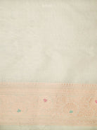 Cream Meenakari Jaal Uppada Katan Silk Handloom Banarasi Saree - Sacred Weaves