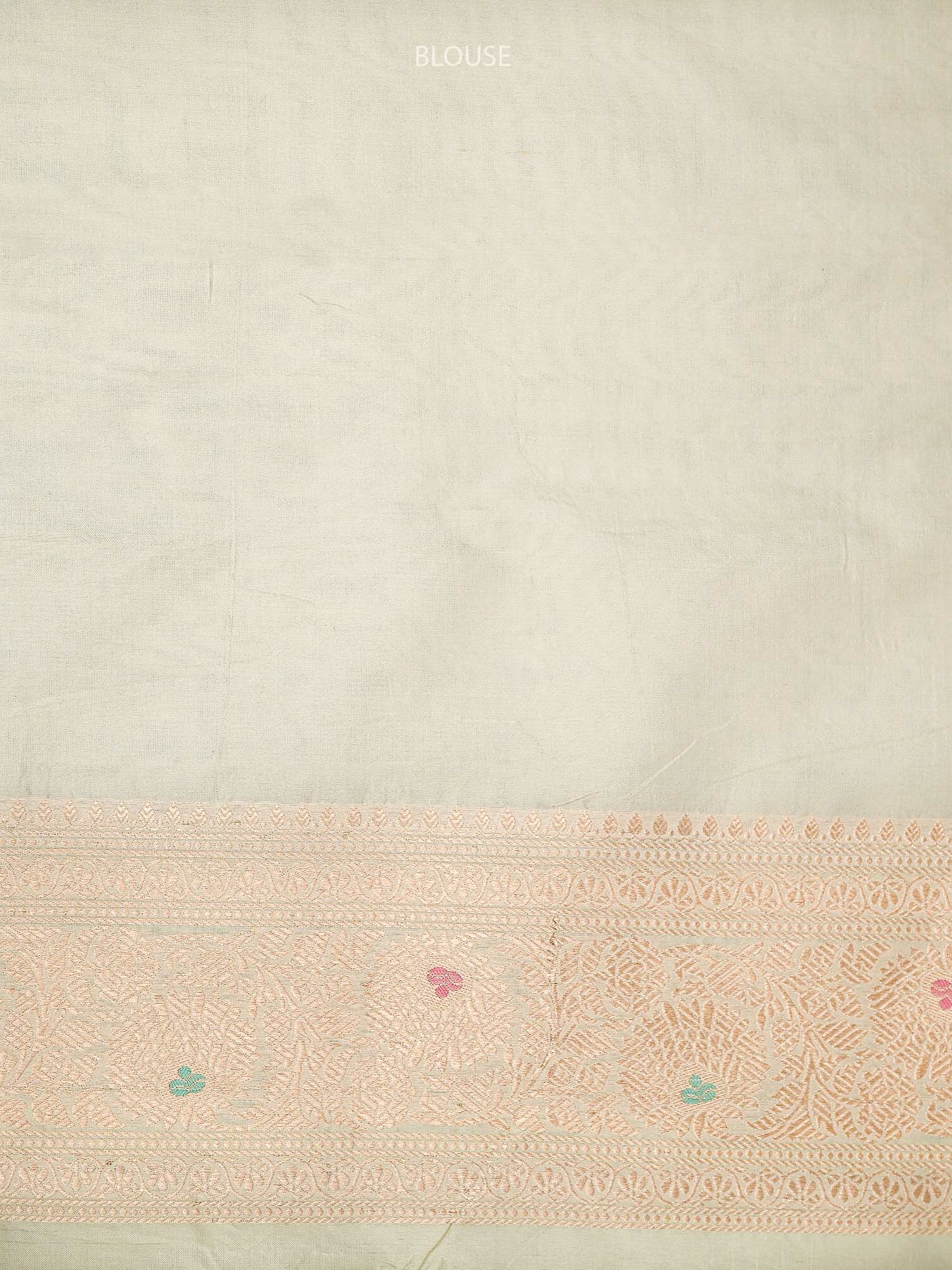 Cream Meenakari Jaal Uppada Katan Silk Handloom Banarasi Saree - Sacred Weaves