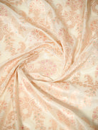 Cream Meenakari Jaal Uppada Katan Silk Handloom Banarasi Saree - Sacred Weaves