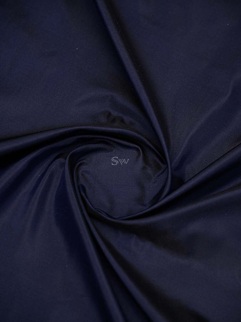 Navy Blue Katan Silk Handloom Banarasi Saree