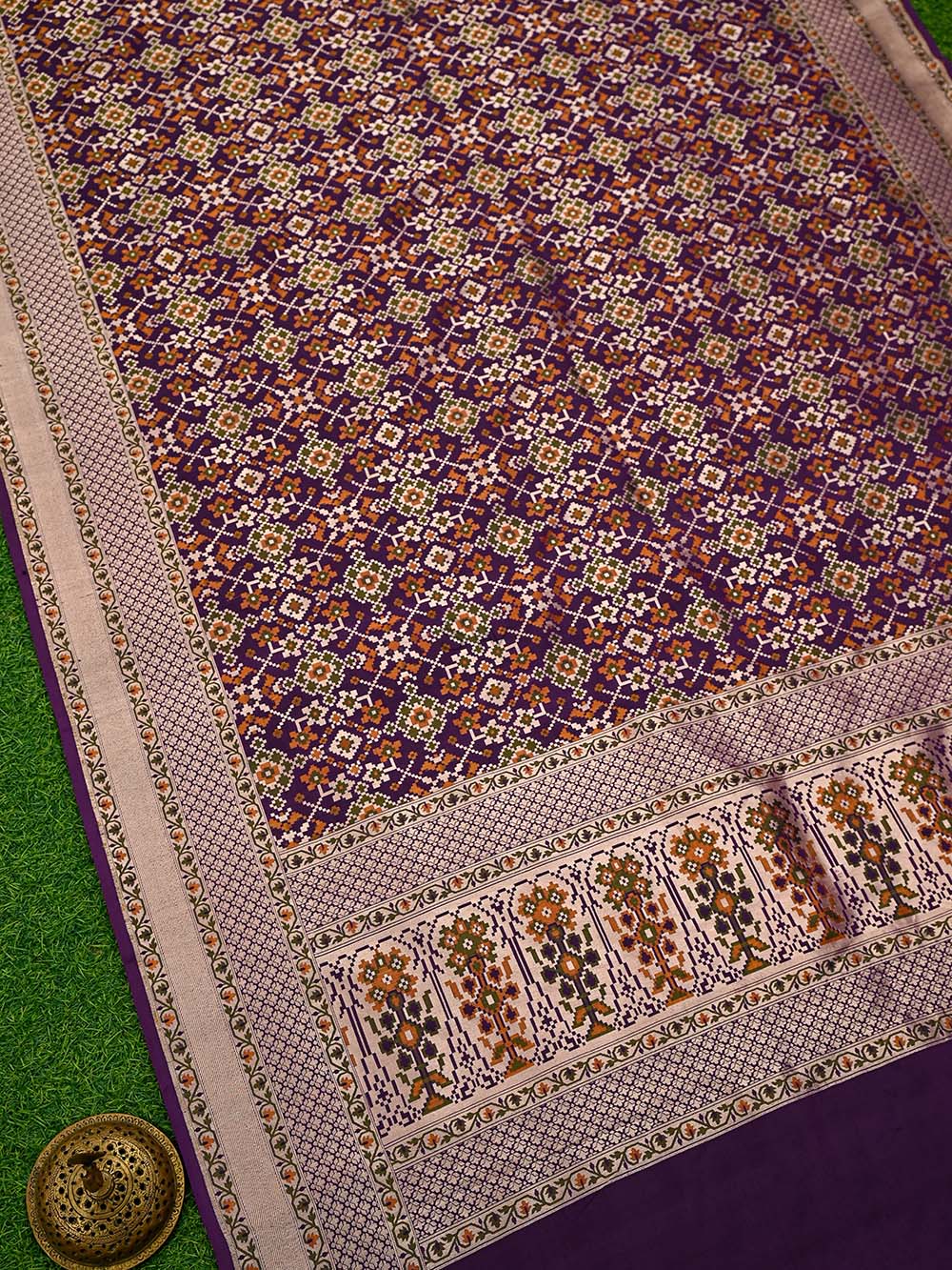 Purple Paithani Meenakari Katan Silk Handloom Banarasi Saree