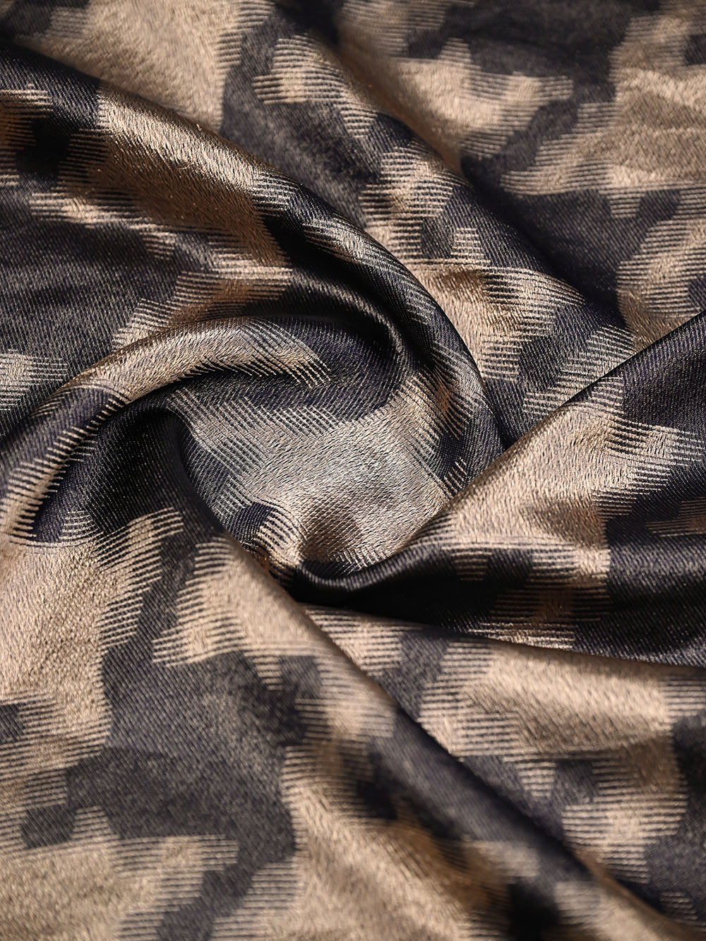 Midnight Blue Silk Brocade Handloom Banarasi Saree