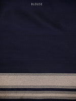 Midnight Blue Silk Brocade Handloom Banarasi Saree
