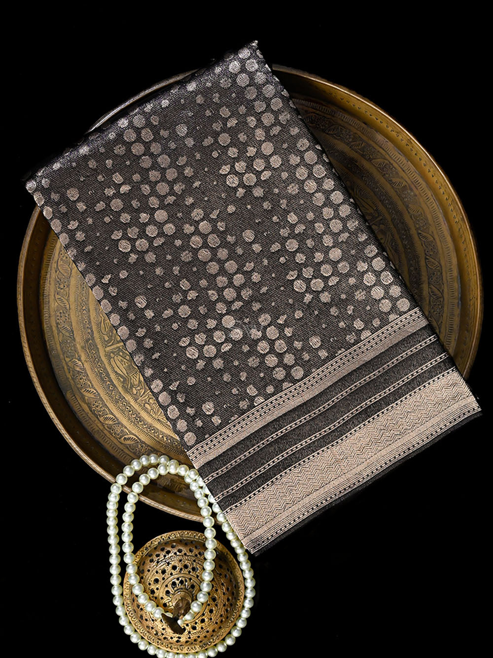 Black Silk Brocade Handloom Banarasi Saree