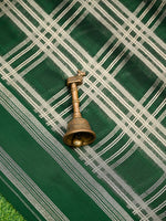 Dark Green Check Silk Handloom Banarasi Saree