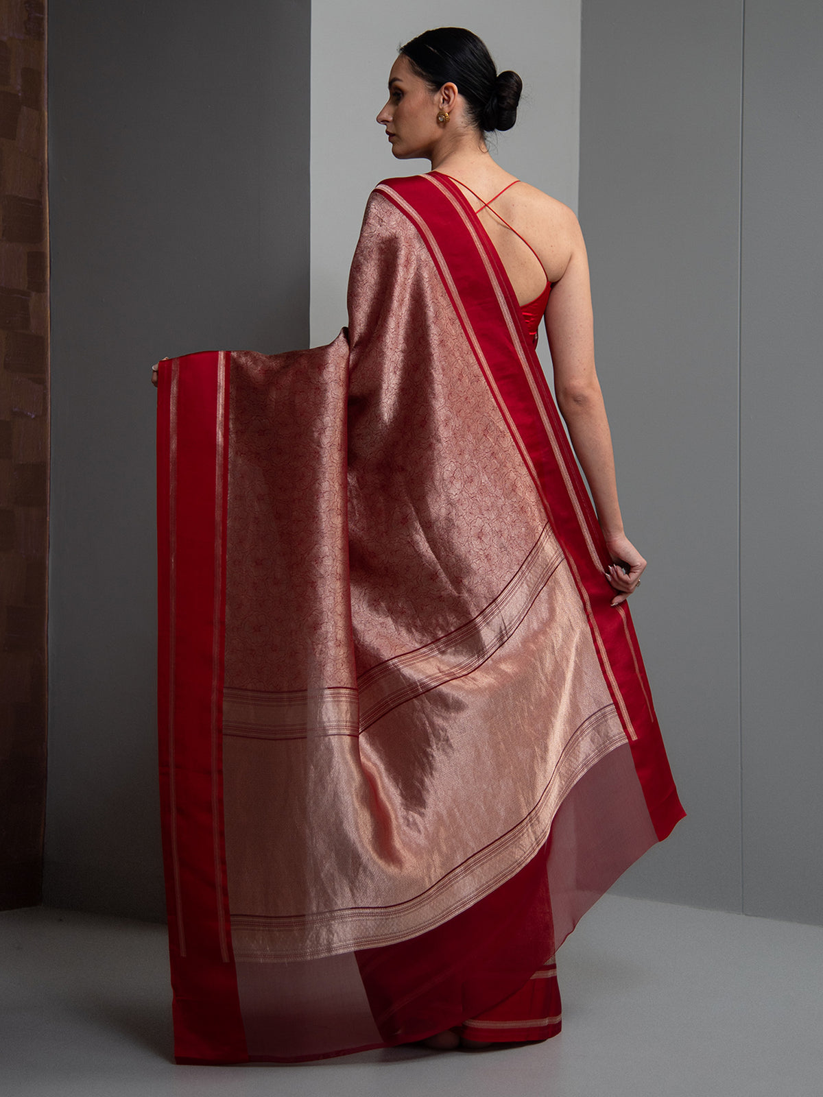 Red Silk Brocade Handloom Banarasi Saree