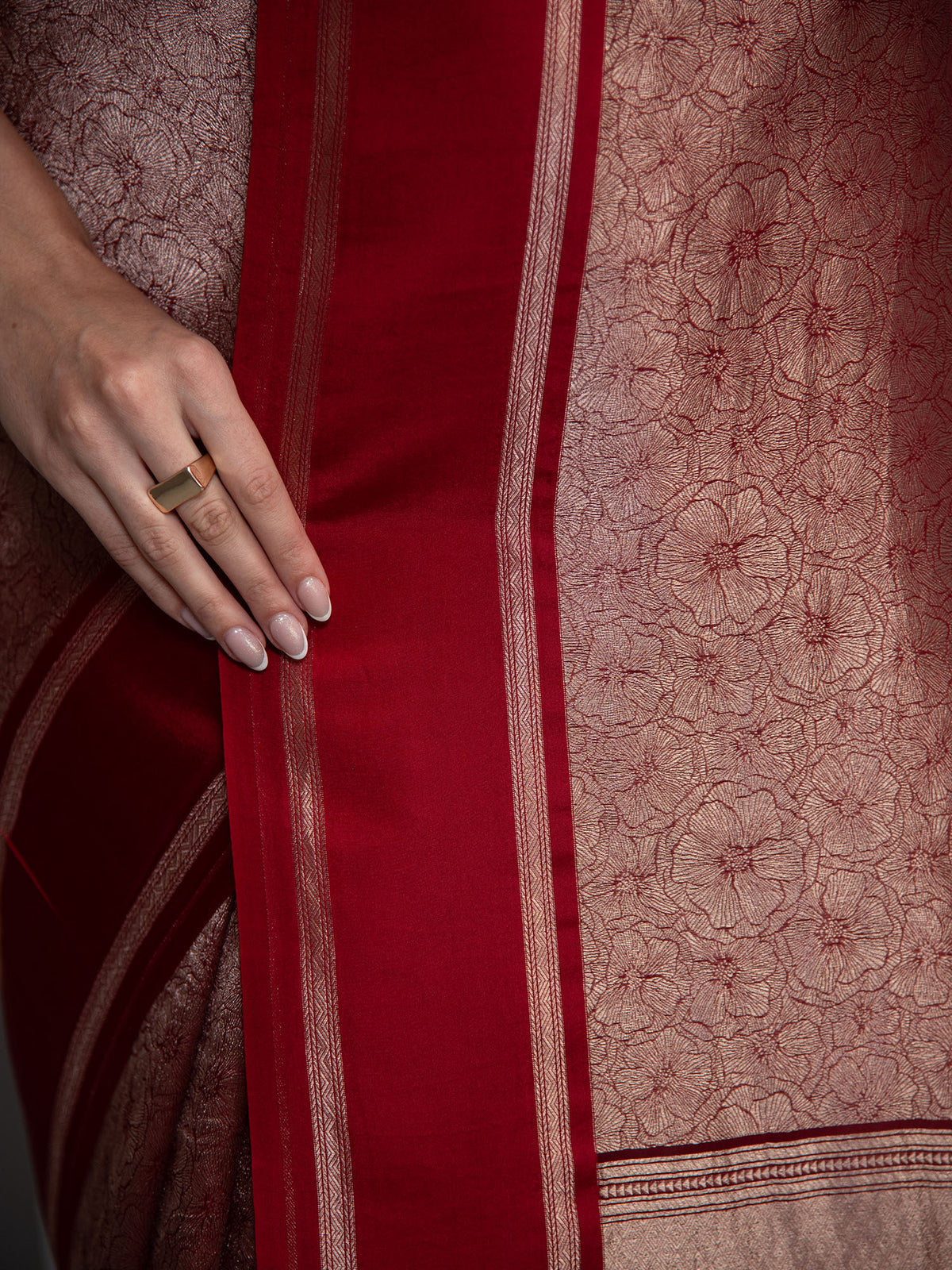 Red Silk Brocade Handloom Banarasi Saree
