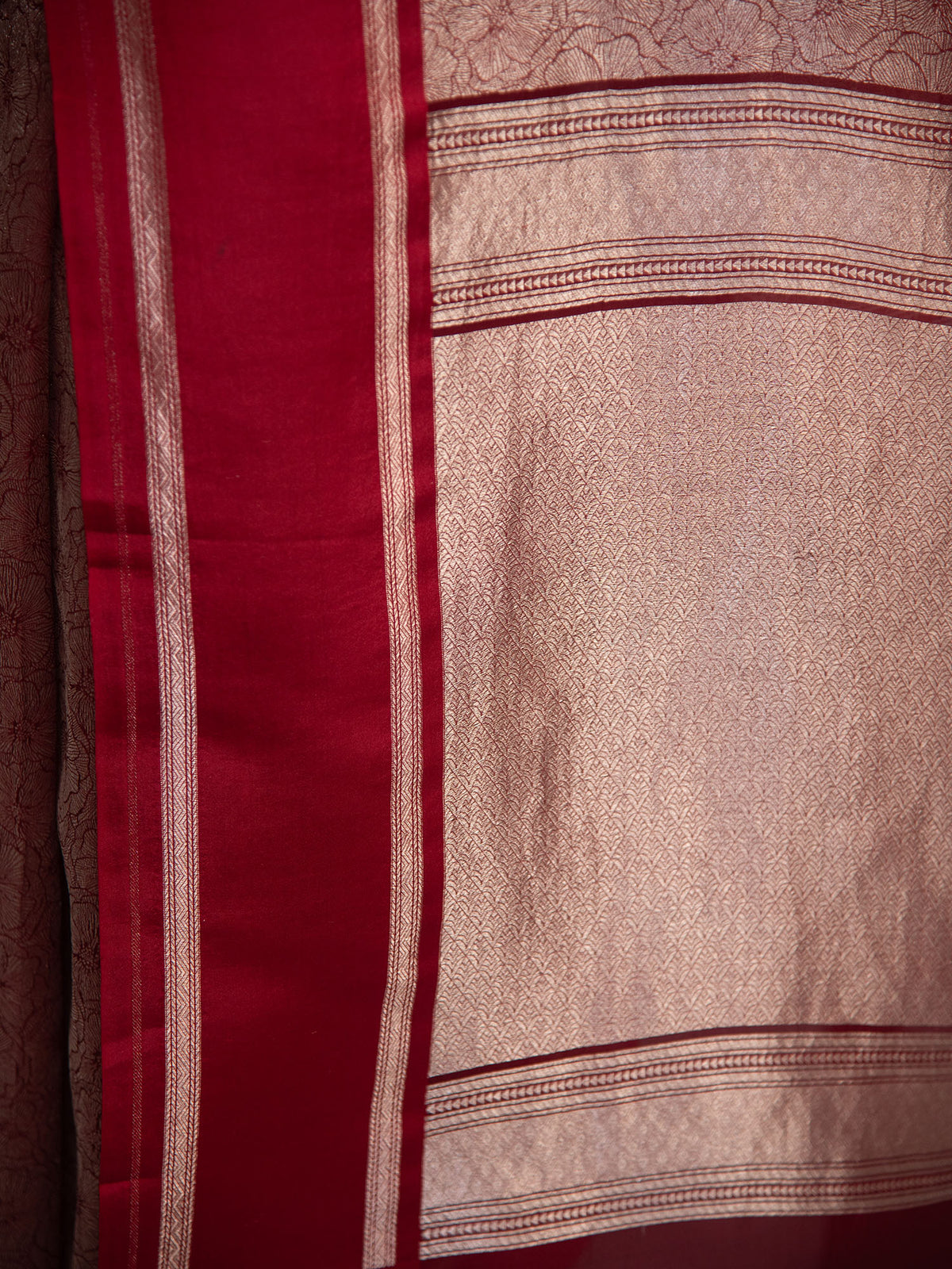 Red Silk Brocade Handloom Banarasi Saree