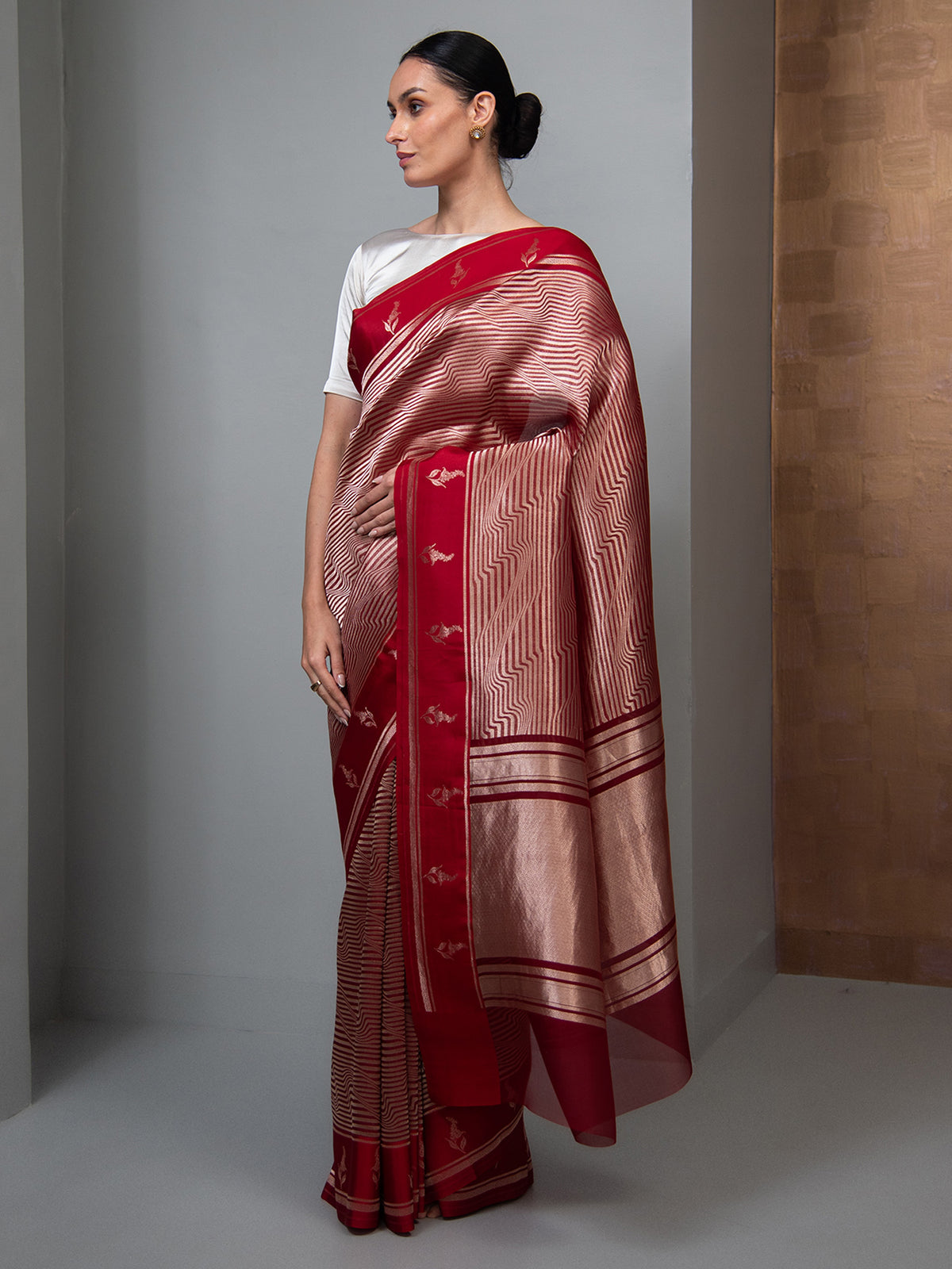 Red Silk Brocade Handloom Banarasi Saree