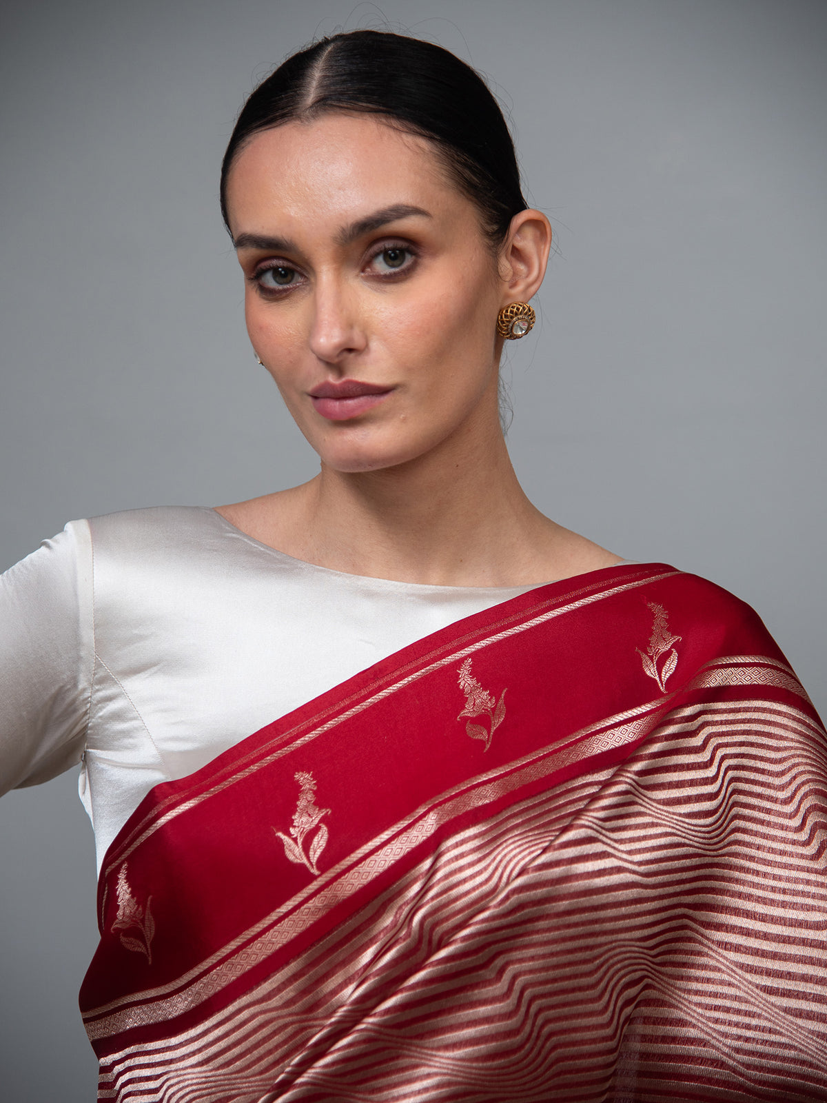 Red Silk Brocade Handloom Banarasi Saree
