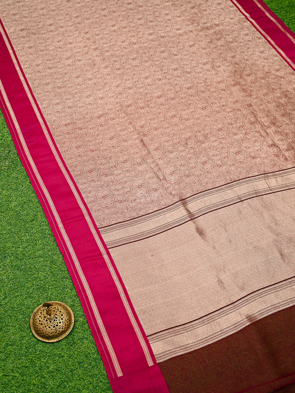 Magenta Silk Brocade Handloom Banarasi Saree