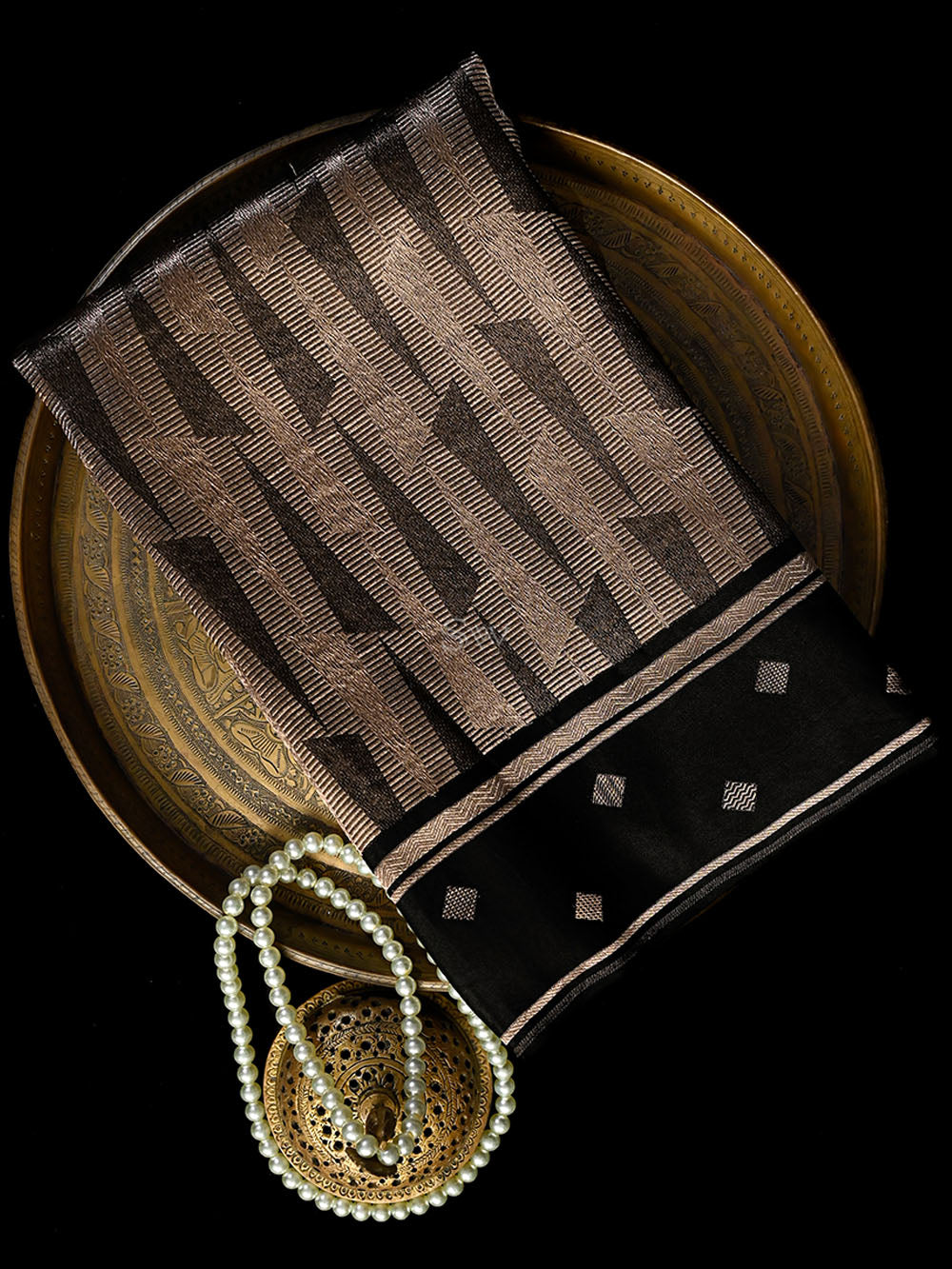 Black Silk Brocade Handloom Banarasi Saree