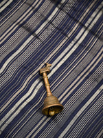 Navy Blue Stripe Silk Handloom Banarasi Saree