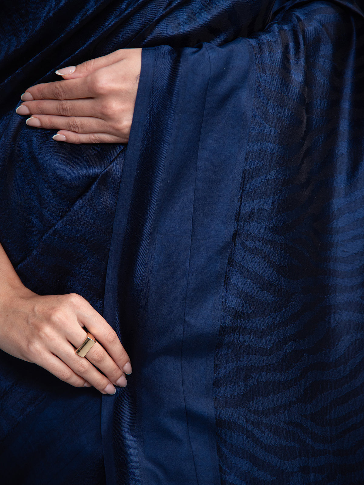 Midnight Blue Silk Handloom Banarasi Saree