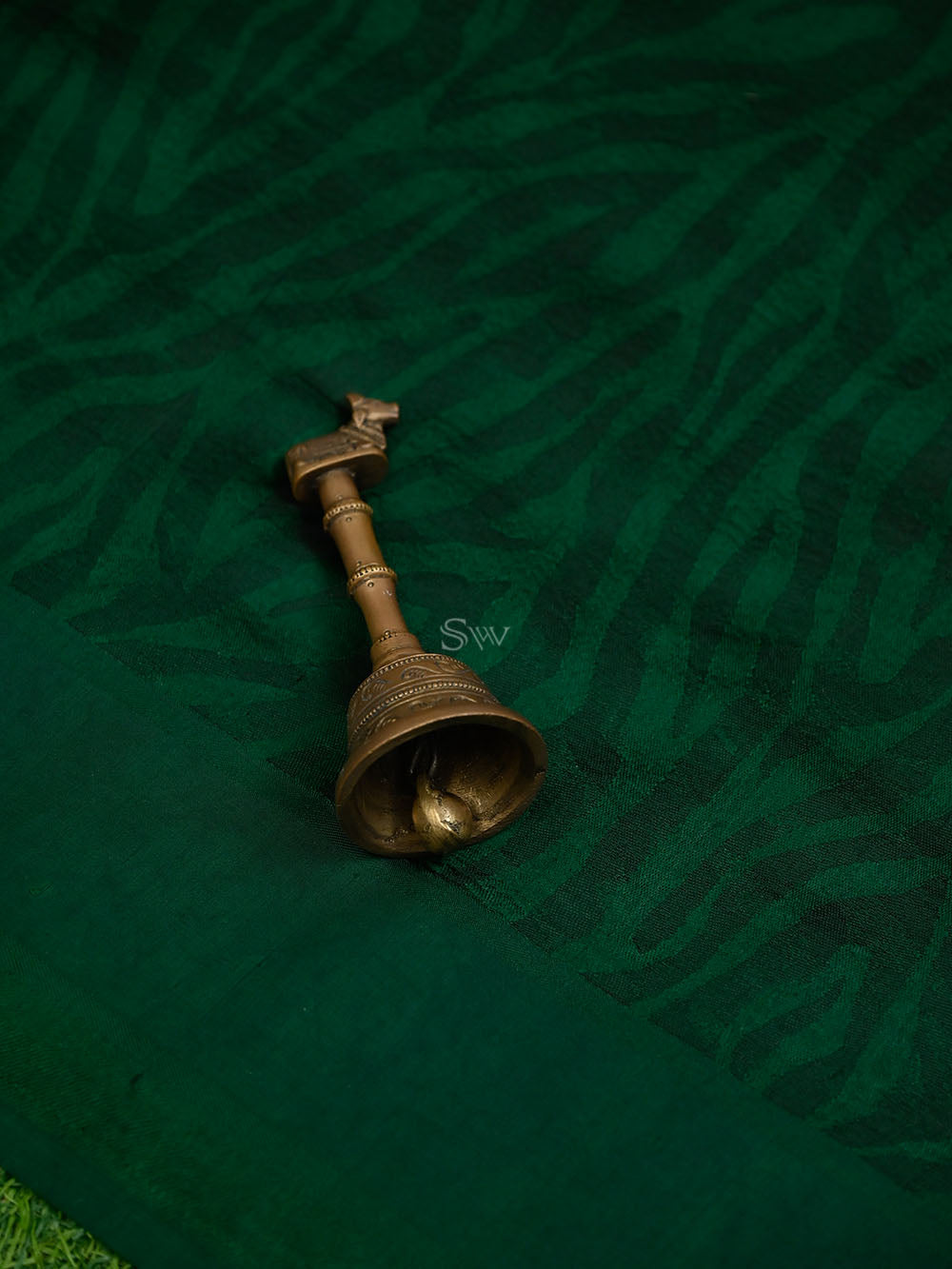 Dark Green Silk Handloom Banarasi Saree