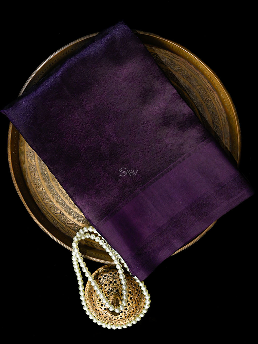 Purple Silk Handloom Banarasi Saree