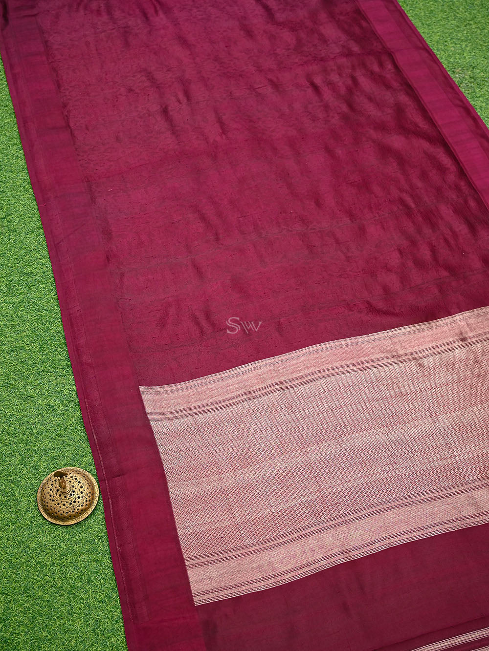 Wine Silk Handloom Banarasi Saree