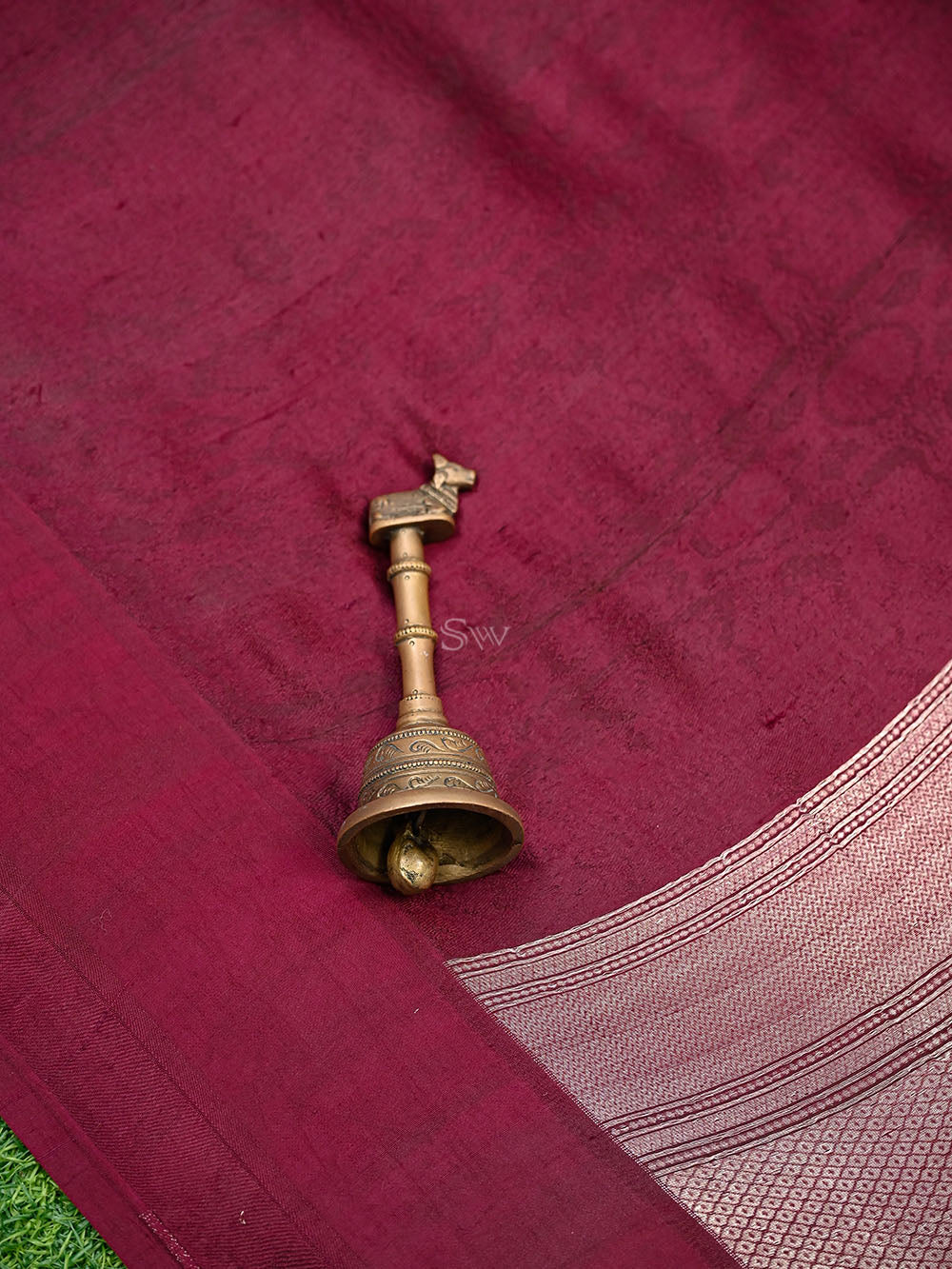 Wine Silk Handloom Banarasi Saree