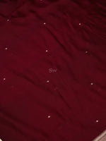 Wine Booti Organza Handloom Banarasi Saree