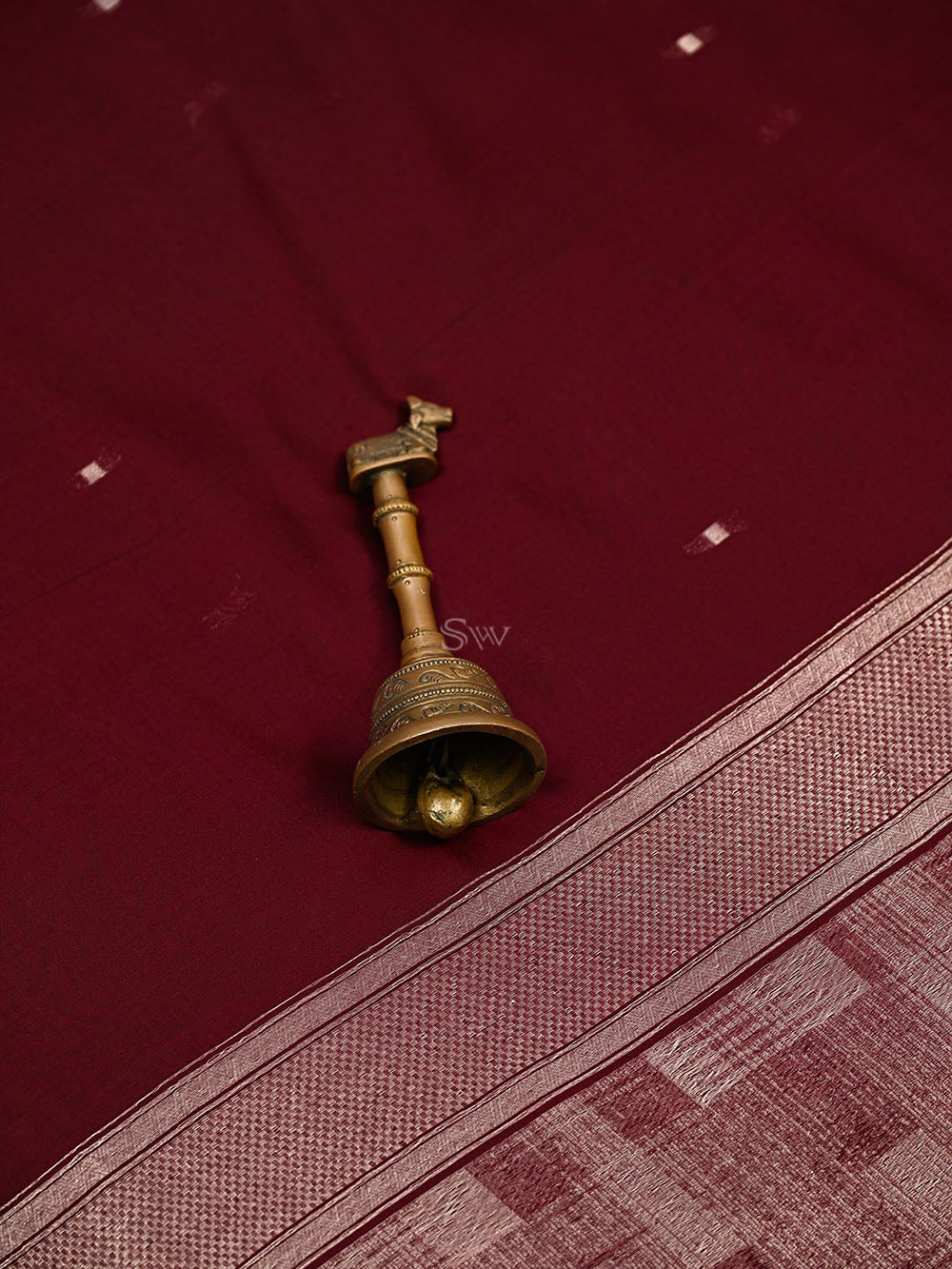 Wine Booti Organza Handloom Banarasi Saree
