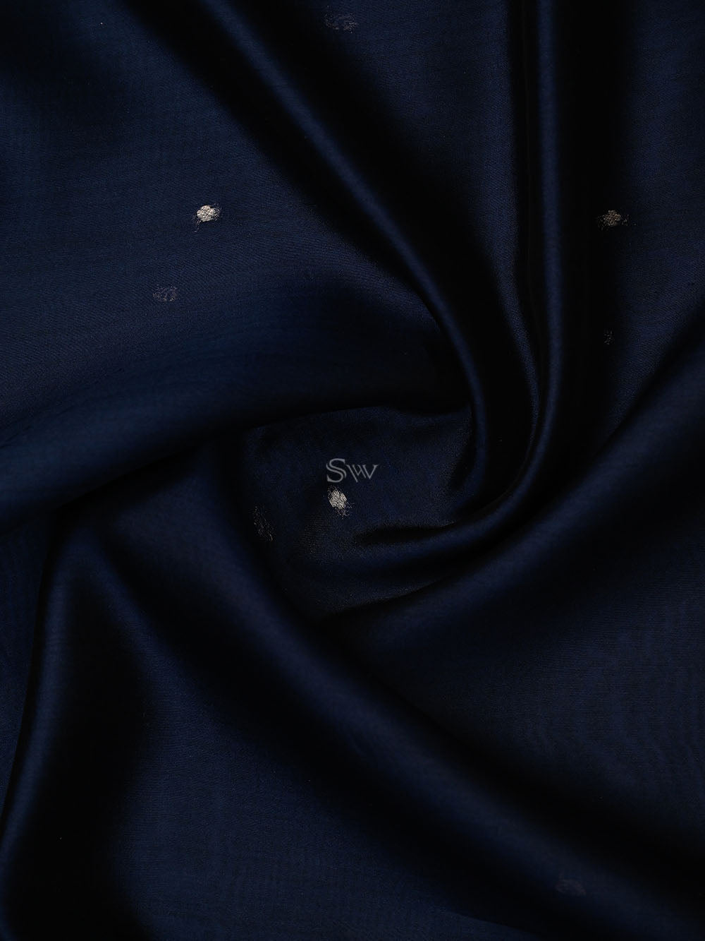 Midnight Blue Booti Organza Handloom Banarasi Saree