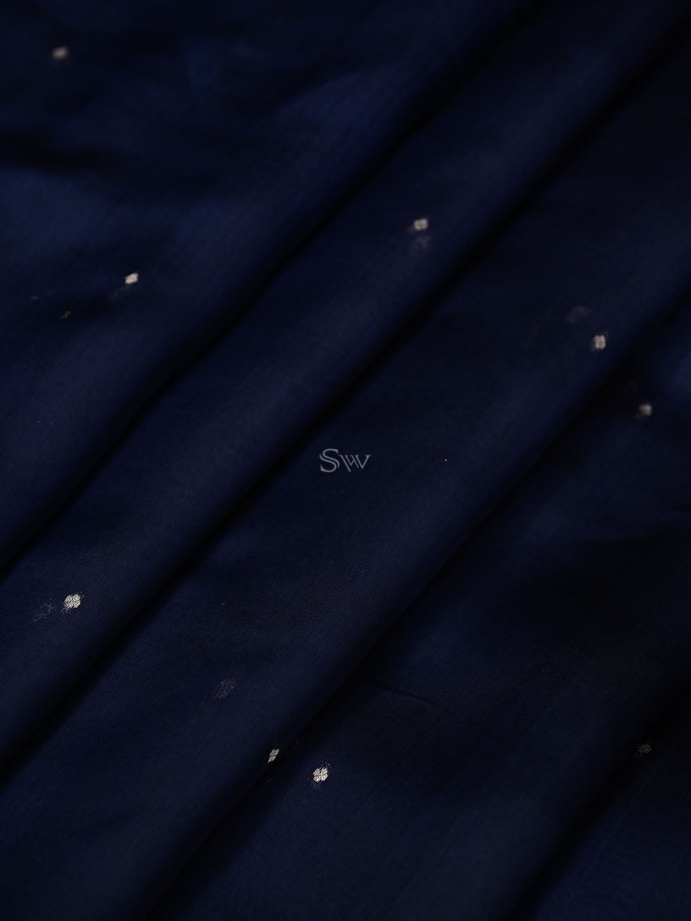 Midnight Blue Booti Organza Handloom Banarasi Saree
