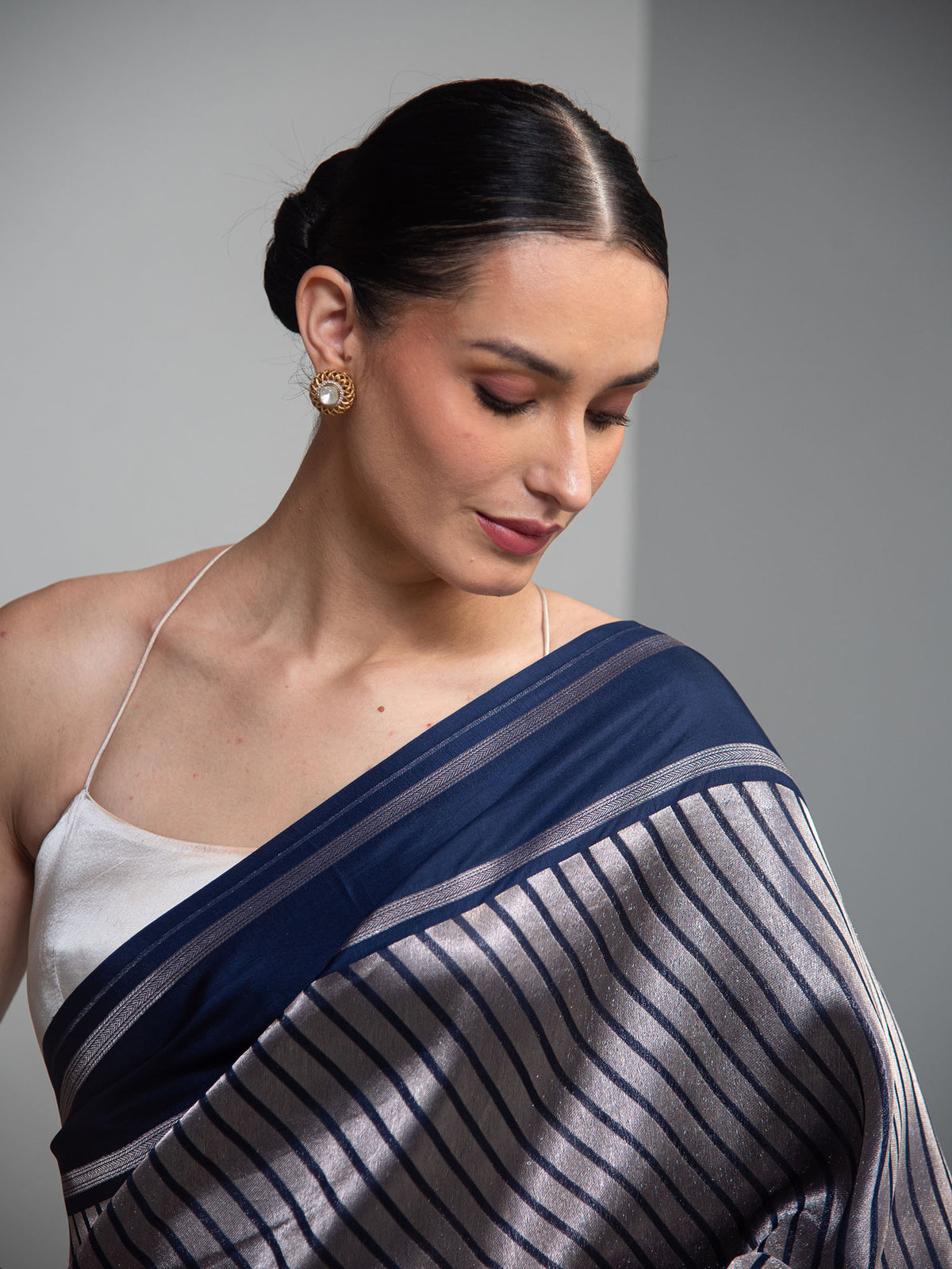 Blue Silk Brocade Handloom Banarasi Saree