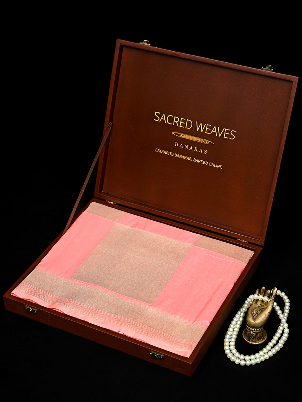 Pastel Pink Katan Silk Handloom Banarasi Saree - Sacred Weaves