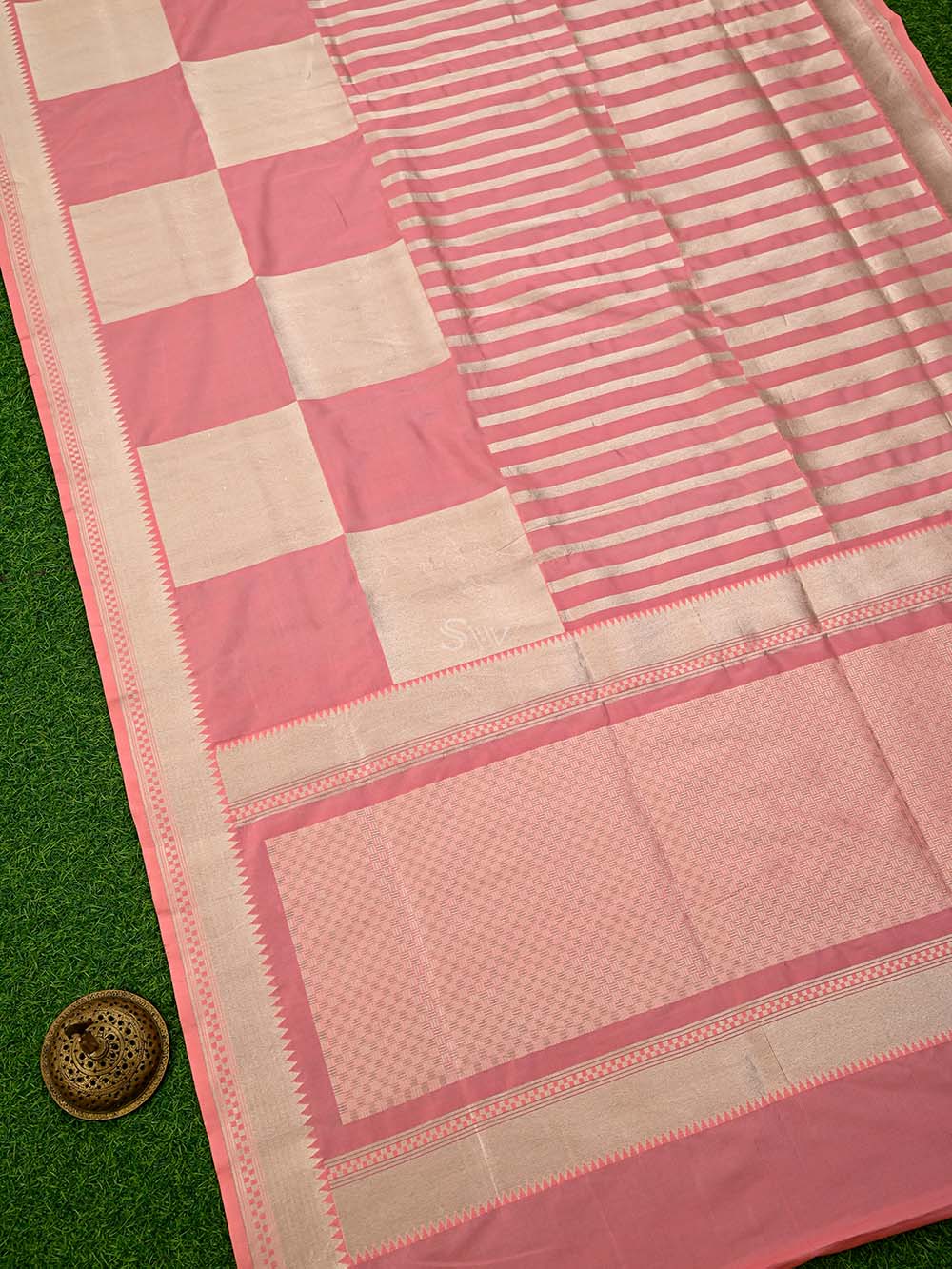 Pastel Pink Katan Silk Handloom Banarasi Saree