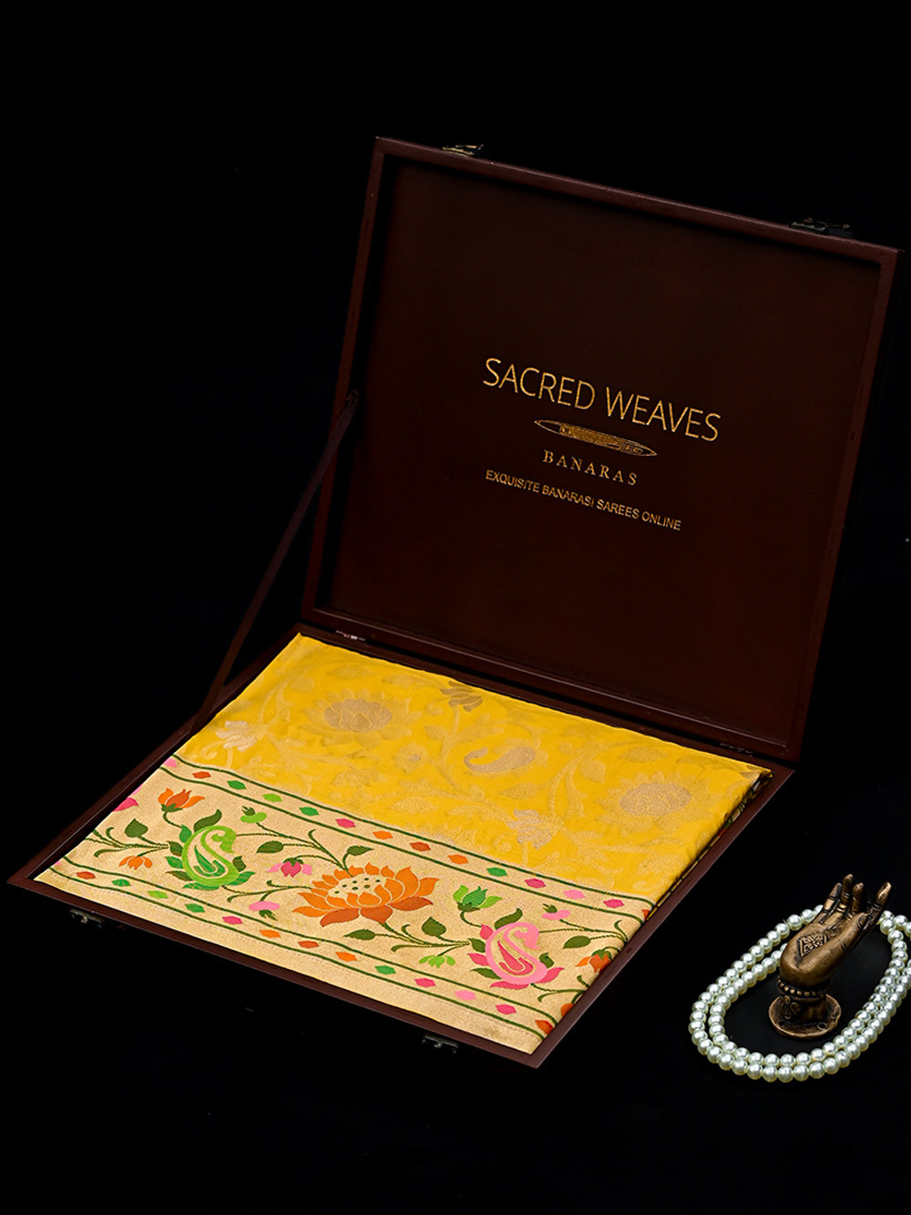 Yellow Paithani Katan Silk Handloom Banarasi Saree