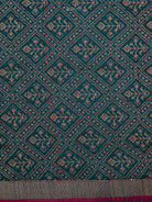 Peacock Blue Booti Dupion Silk Handloom Banarasi Saree - Sacred Weaves
