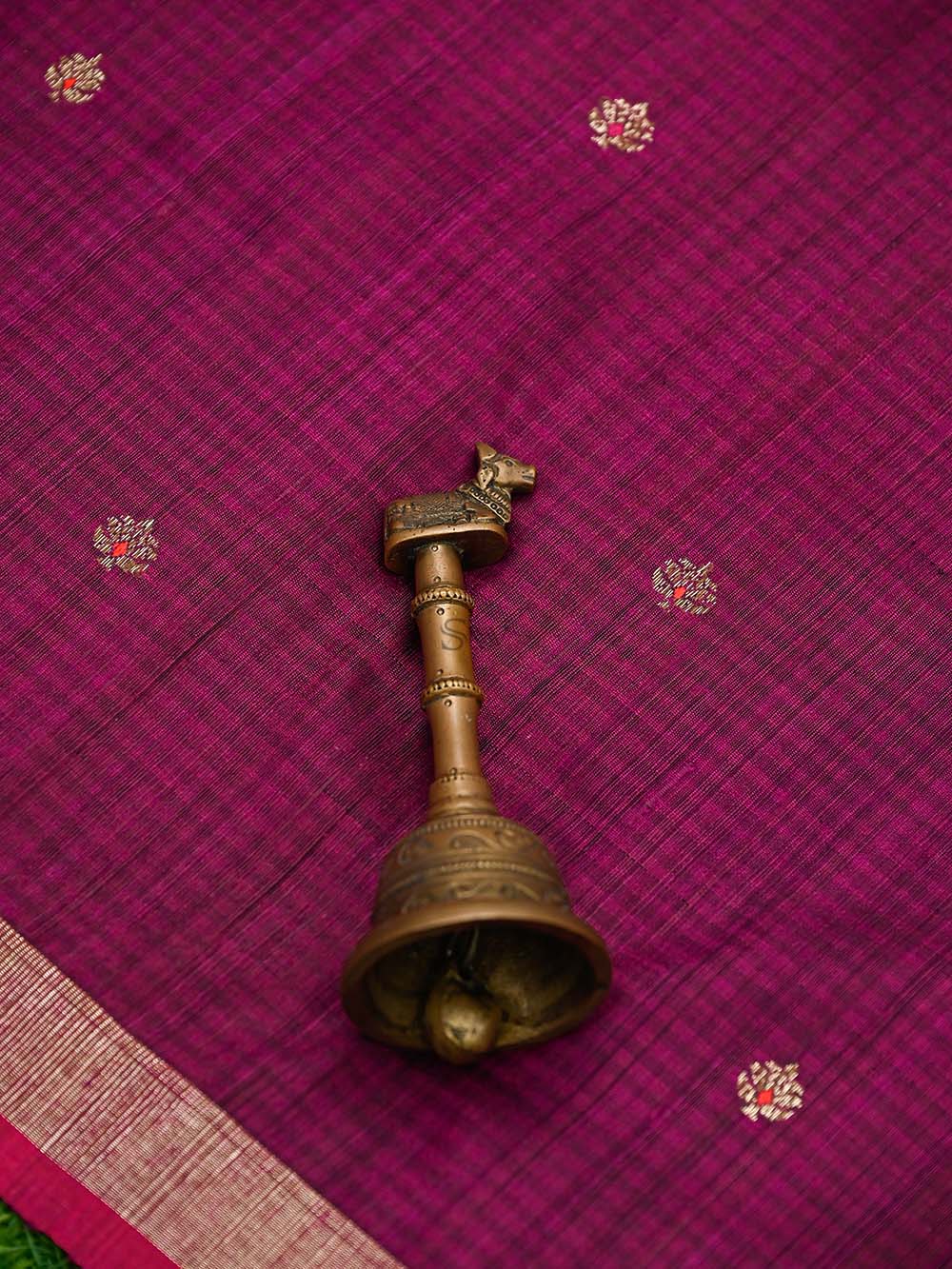 Magenta Dupion Silk Handloom Banarasi Saree