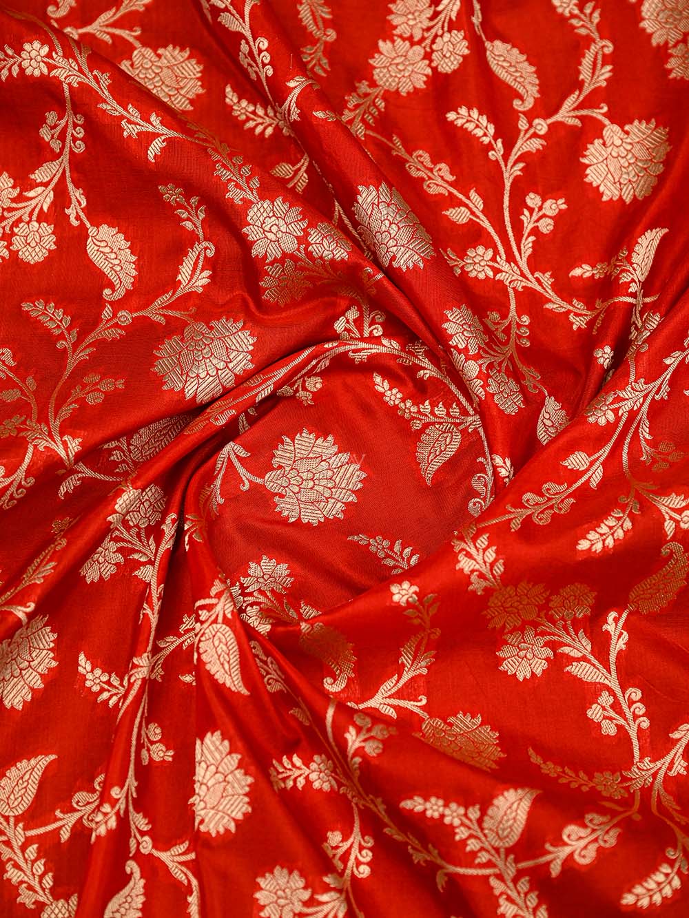 Red Jaal Uppada Katan Silk Handloom Banarasi Saree