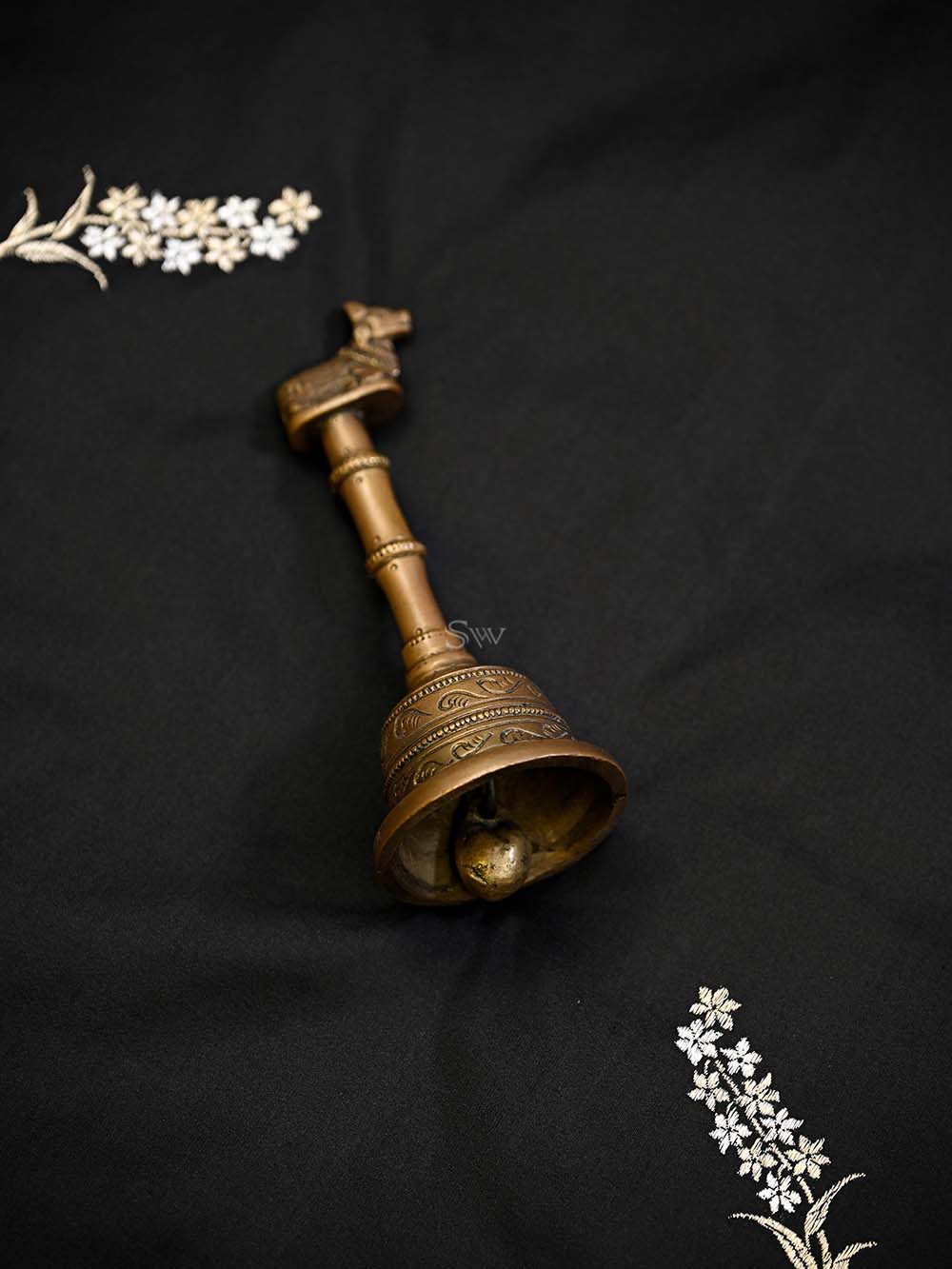 Black Sona Roopa Booti Katan Silk Handloom Banarasi Saree - Sacred Weaves