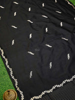 Black Sona Roopa Booti Katan Silk Handloom Banarasi Saree - Sacred Weaves