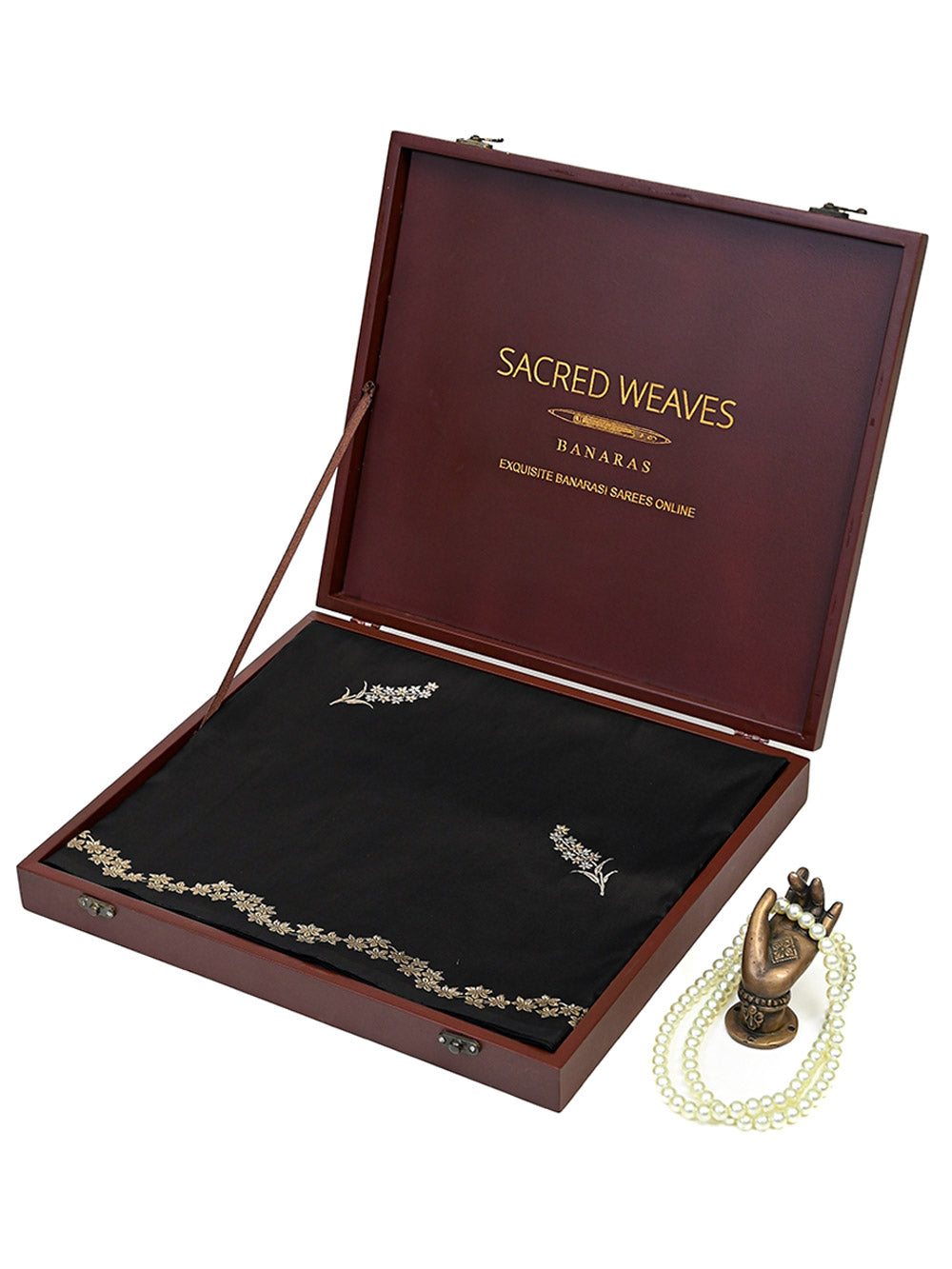 Black Sona Roopa Booti Katan Silk Handloom Banarasi Saree - Sacred Weaves