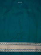 Teal Blue Jaal Uppada Katan Silk Handloom Banarasi Saree - Sacred Weaves