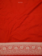 Red Jaal Uppada Katan Silk Handloom Banarasi Saree - Sacred Weaves
