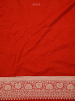 Red Jaal Uppada Katan Silk Handloom Banarasi Saree - Sacred Weaves