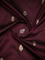 Wine Paithani Katan Silk Handloom Banarasi Saree - Sacred Weaves