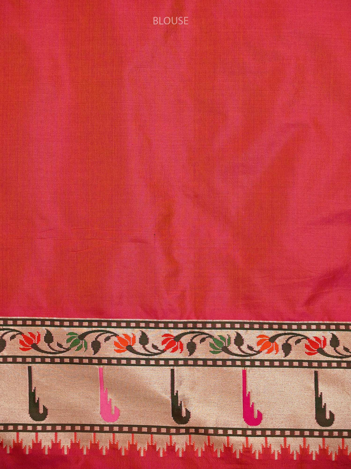 Magenta Orange Meenakari Paithani Brocade Handloom Banarasi Saree