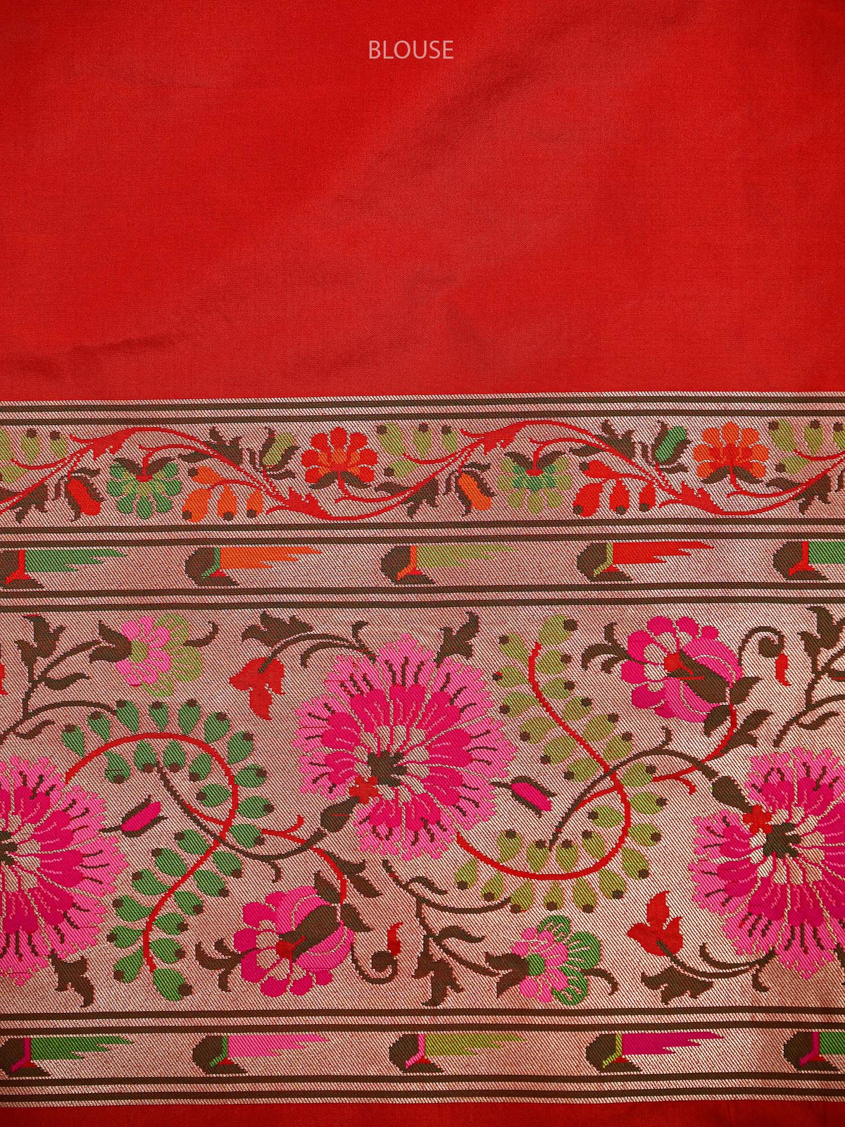 Red Paithani Katan Silk Handloom Banarasi Saree - Sacred Weaves