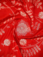 Red Paithani Katan Silk Handloom Banarasi Saree - Sacred Weaves