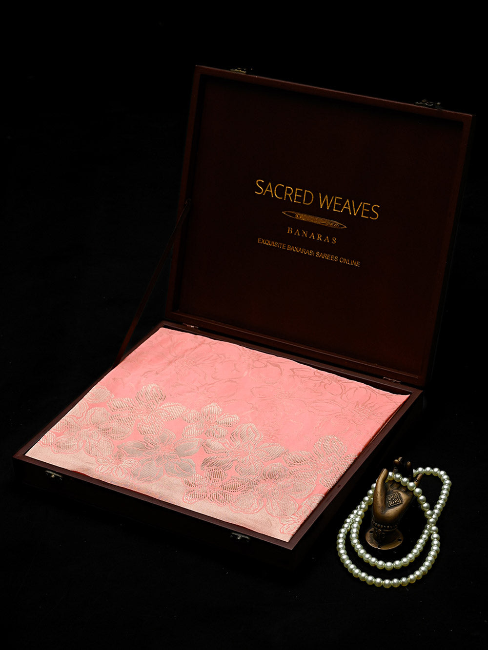 Pink Jaal Katan Silk Handloom Banarasi Saree