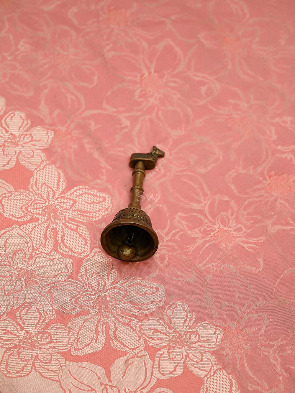 Pink Jaal Katan Silk Handloom Banarasi Saree